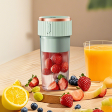 SMABAT 휴대 무선 믹서기 휴대용 텀블러 믹서기 블렌더 무선 믹서기 휴대용 믹블러 주스 착즙 450ml 화이트 그린