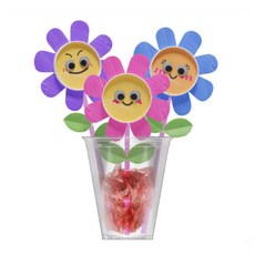 알록달록 셀로판지 꽃화분 만들기 꽃 조화 꾸미기 종이컵 플라워 미술놀이 (7인용 1세트)