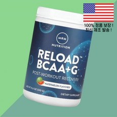 MRM 뉴트리션 리로드 BCAA 아미노산 BACC G 무브먼트 후 수박 워터멜론 11.6온스 330g Nutrition Reload Post Workout Recovery Wa