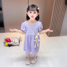 兒童夏季短袖連身裙 韓版日系洋裝 女童公主裙