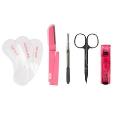 TRIM 트림 BEAUTY 뷰티 Tool 속눈썹 및 눈썹 키트 컬러 빗 핀셋 가위 면도기 재사용 세척 가능한 쉐이핑 내향성 모발 제거 모양 7피스 세트 335416, Trim Beauty Tool 속눈썹 및 눈썹 키트 컬