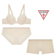 게스 GUESS 로고 톤톤밴디드 스킨 브라 팬티 드로즈 커플세트 GDWBRR23GDWBPR23GDMDRR23SK 311723