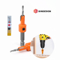 BINDESIGN 임팩 이중기리 육각 이중비트 목공 접시드릴비트 3X8mm, 1개