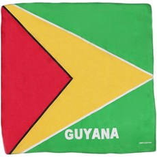 Motique Accessories 대형 면 반다나 - 푸에르토리코 국기 블랙 앤 화이트 인트 루시아 깃발 [호환], 가이아나