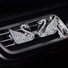 라버턴 백조 큐빅 차량용 송풍구 방향제 자동차 디퓨저 새차선물, 1개, L백조+R백조