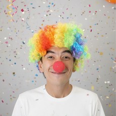삐에로가발1개+삐에로코2개 광대가발 뽀그리가발, 1박스, 혼합색상