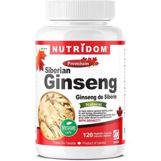 캐나다 뉴트리돔 NUTRIDOM Siberian Ginseng 시베리안 진생 인삼 캡슐, 3개, 120정