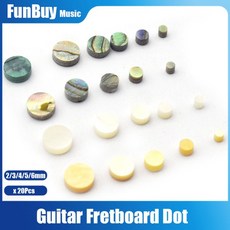 다채로운 전복 상감 도트 흰색 진주 쉘 우쿨렐레 어쿠스틱 기타 프렛보드 지판 2mm 20 개, 14 Yellow Pearl 4MM, 1개