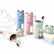 이든 곰돌이 캐릭터 칫솔통, 선택_곰 칫솔치약통 아이보리