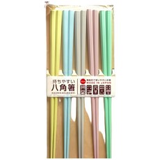 哈日媽咪的愛敗日記 日本製 耐熱八角筷5雙組 - 八角形易握設計，耐熱材質安全無虞, 馬卡龍色, 1個, 5雙組