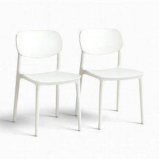 이엔비 일체형 인테리어 식탁의자, 2개, 화이트