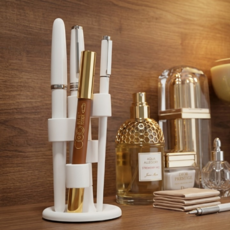 다용도 360도 회전 펜꽃이 브러쉬 정리함 칫솔 꽃이 홀더, 화이트, 3개