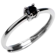 安珠 黑鑽石黑色圓形3mm戒指 經典寶石銀飾，展現您的獨特魅力與時尚品味