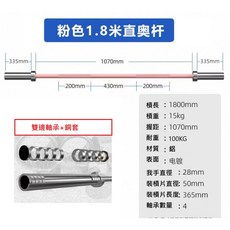 LIFE 台灣製造 高端輪軸長槓 奧林匹克槓鈴 大孔長槓 可摔長槓 舉重槓 深蹲槓 訓練槓, 1個, 技術槓8kg/200kg