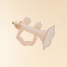 DFMEI 小喇叭牙膠嬰兒磨牙棒小月齡寶寶專用兒童硅膠可吹樂器可咬安撫嘴, 1個, 如圖, 粉色