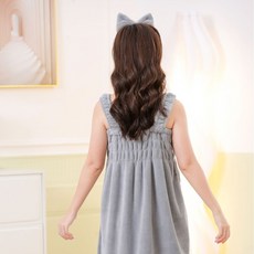 [벼리부루] 여성 원피스 샤워 스커트 가운 입는 타월 5color, 1개, 그레이 스커트