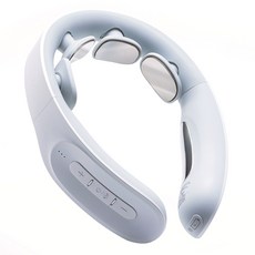 마이트렉스 EMS 저주파 온열 진동 목 마사지기 무선 안마기, White, 1개