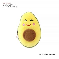 Aduck 狗發聲玩具 動物造型耐咬, 1個, 磨牙發聲玩具-黃肉牛油果,顏色/款式 隨機出貨, 顏色/款式 隨機出貨