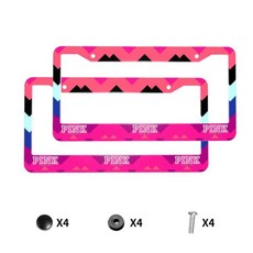 러브 핑크 도그 하트 패턴 프린트 번호판 프레임 알루미늄 차량, 6. MULTI-2, 1개