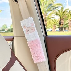 汽車安全帶護肩卡通兒童抱枕, 磨花小羊護肩26*8CM非抱枕