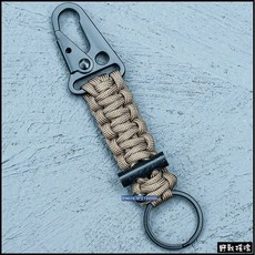 【野戰搖滾-生存遊戲】SECTOR SEVEN 打火石傘繩掛扣 黑色/沙漠迷彩 傘繩扣帶配件 掛勾 背包腰帶掛勾 鑰匙圈, 狼棕色, 1個