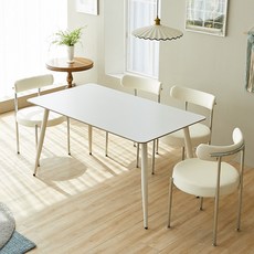 보루네오 엘리브 미담 1400 세라믹 철제 테이블 식탁 pn891-1, 화이트, 4인용