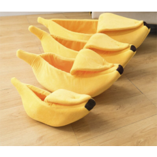 반려동물 바나나 하우스 숨숨집 침대 쿠션 방석 강아지 고양이, 1개, 노랑