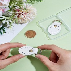 2개 손상 없는 가죽 가방 D링 연결부 펀칭 불필요 탈착식 가방 손잡이 커버 흰색 5x3cm, 하얀색