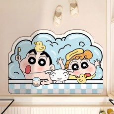 란틴 욕실 발매트 빨아쓰는 규조토 미끄럼방지매트 화장실 앞 발매트 주방 발매트 미끄럼방지 패드 샤워 보이, 1개, 블루 G