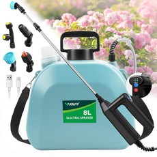 [ 778933 ] 배터리 전원 분무기 7.6L(2갤런) 2025년 업그레이드 전기 분무기 3단계 속도 조절 가능 표시기 미스트 노즐 4개 잔디 정원용 가능한 어깨끈, [ 778933 ] 배터리 전원 분무기 7.6L(2갤런, 초록색, 1개
