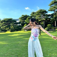 키티 반다나 힙한 y2k 손수건 스카프 여름탑 튜브탑