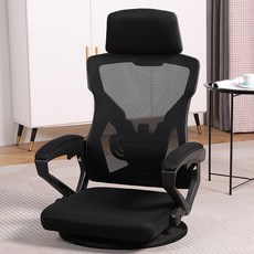 SeekFun 메쉬 좌식의자 게이밍 컴퓨터 체어 회전 등받이 리클라이너 1인용 의자, 블랙/Black, 1개