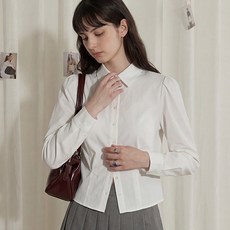 [S~XL사이즈]여성 하객룩 프론트 버튼 크롭 셔츠 빅사이즈 남방 카라셔츠 오버핏 출근룩