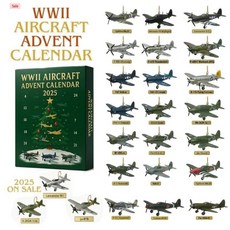 완벽한 크리스마스 선물 고양이 사랑이를 위한 어드벤트 캘린더 블라인드 박스 아크릴 트리 장식 오너먼트 세트, 26*18*3센티미터, 제2차 세계대전 비행기