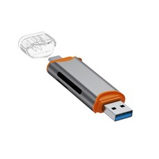 강력한 금속 표준 소형 저장 카드 리더기에는 USB A 및 USB C 항구가 포함되어 있습니다, one piece