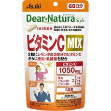Asahi 아사히 그룹식품 Dear-Natura 디어내츄라 비타민C MIX [120정 60일분] 비타민C1050mg 비타민B2/B6 아연 유산균 지퍼백포장, 단일, 1개, 120정