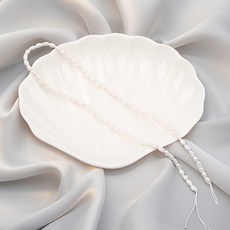 담수진주 구슬 못난이 양식 진주알 핵 천연진주 반지 팔찌 목걸이 만들기 DIY, 밥풀양식진주3-4mm(1줄)