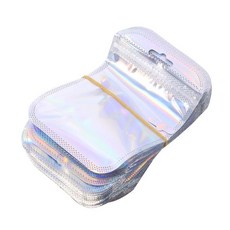 가방 투명 레이저 플라스틱 씰 디스플레이 수공예품 네일 속눈썹 포장 보관, 1개, 5. Silver 8.5x13cm