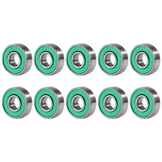 10pcs 롤러 스케이트 휠 베어링 8x22x7mm 608rs ABEC 9 롱 보드 깊은 홈 정밀 스쿠터 용 탄소강, 01 빠른, 01 Green