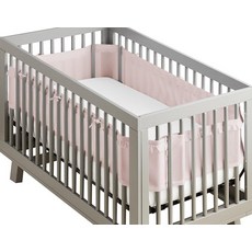 BreathableBaby 풀 사이즈 아기 침대용 통기성 메시 라이너 디럭스 4mm 메시 그레이 링크 (사이즈 4FS 3면 또는 4면 커버), 블러쉬 러플