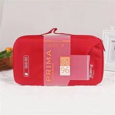 CD收納包 大容量128片碟片包 光碟盒40片/80片DVD光盤包 CD收納整理盒, 96片裝（紅色1個）帆布款