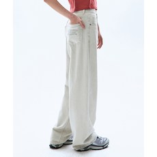 [레이몬트] 올시즌 더티 워싱 와이드 데님 팬츠_그레이 베이지
