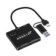 컴스 1080P 60Hz FHD USB A/C타입-듀얼 HDMI 아답터 OU078, 1개, 혼합색상, 15cm, 선택1