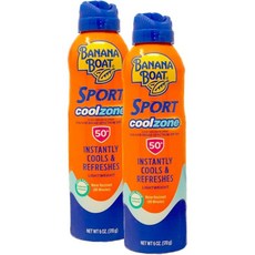 바나나보트 Banana Boat 스포츠 Coolzone 쿨링 선스프레이 SPF 50+ 내수성 80분, 6개, 170g