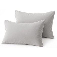 COTTON STICH 유아용 베개 커버 2개 세트 미니 베개 커버 600수 면 아동용 부드럽고 가벼운 베개 커버 (와인 유아 30.5 x 40.6cm(12 x 16인치, Toddler 14x19 Zipper, 실버 그레이 단색