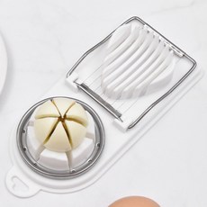【U-mop】二合一切蛋器 花式切蛋 分蛋器 雞蛋切片利器 皮蛋器 日式切蛋器 切蛋神器 輕食沙拉 廚房用品, 1個, 【二合一切蛋器】白色, 白色