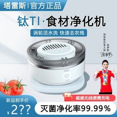 食材凈化機 無線果蔬清洗機 鈦殺菌去農殘洗蔬菜洗水, 升级双面钛电解片]效果更佳