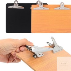 경희의마실 A4 2클립 가로형 우드 클립보드 영수증, 브라운