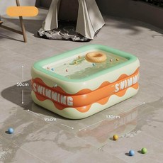 3.88m 4.6m 초대형 에어 풀장 워터 슬라이드 물총 농구대 풀세트 야외 수영장 자동충전, 1개, 1.3m 3칸 싱글 풀 [원터치 팽창] 스타