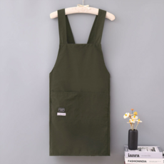 防水長袖罩衣 防潑水工作服, 防水帶兜無袖圍裙【綠色】